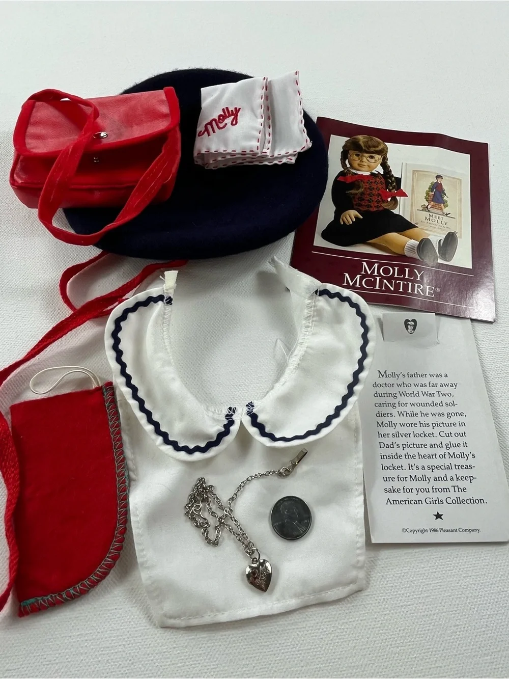 VTG Pleasant Company American Girl Molly Heart Locket Accessories Lot Retired